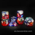 Bescon Two Tone Moonstone Dice Dice Dice Juego de 7 de 7